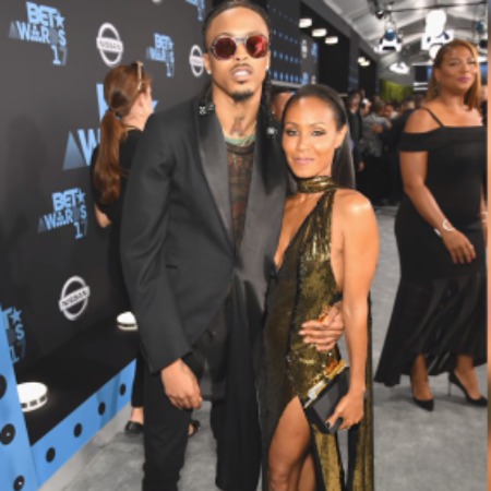 Jamal Labranch's step-brother August Alsina with his romantic partner Jada Pinkett Smith